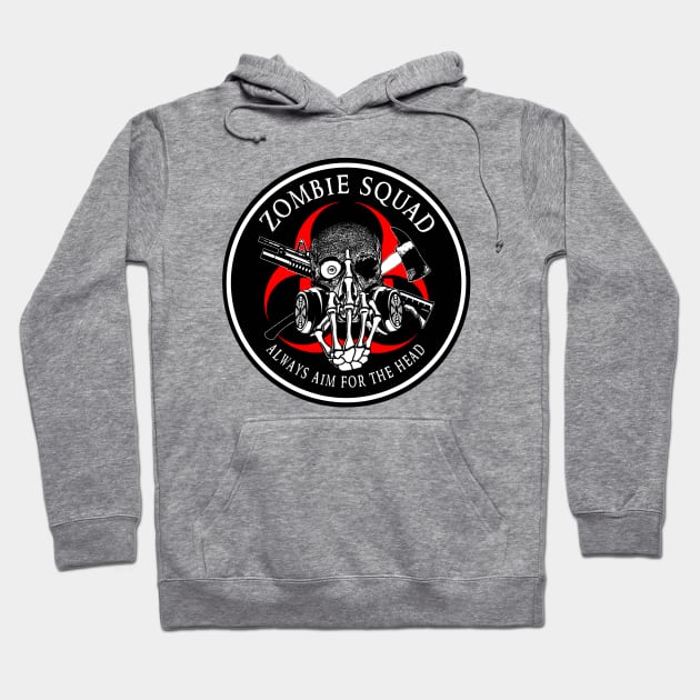 Biohazard Zombie Squad Always aim for the head F U Ring Patch outlined 2 Hoodie by Ratherkool